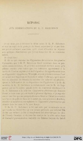 Réponse aux observations du R. P. Raboisson