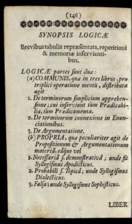 Brevibus tabulis repraesentata, reperitioni & memoriae inservientibus.