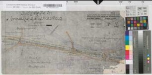 Geschlossenhalten der Schranken (Anrufschranken) am Feldwegübergang in km 264,575 der Bundesbahnstrecke Brilon-Wald-Warburg: Lageplan, M. 1:1.250 Stnr.: 54, Iwü, Bunr.: 130, Blnr.: 1