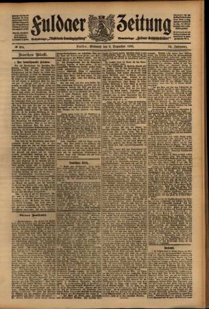 Zweite Ausgabe vom Mittwoch, den 09. Dezember 1908.