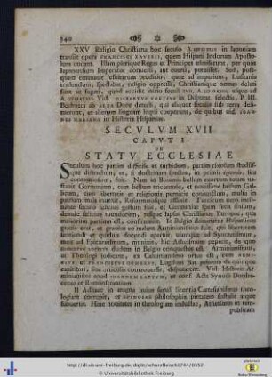 Seculum XVII.