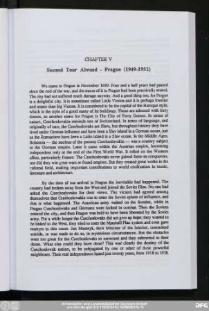 Chapter V Second Tour Abroad - Prague (1949-1952)