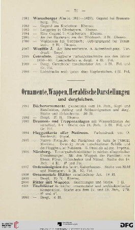 Ornamente, Wappen und heraldische Darstellungen (Nr. 1991-2017)