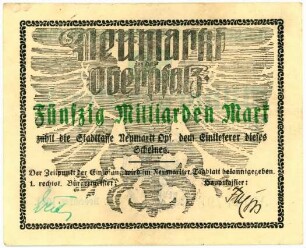 Geldschein / Notgeld, 50 Milliarden Mark, 2.11.1923