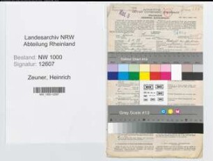 Entnazifizierung Heinrich Zeuner, geb. 06.10.1899 (Krankenkassenangest.)