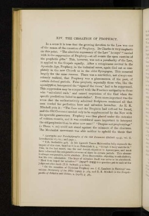 XIV. The cessation of prophecy.