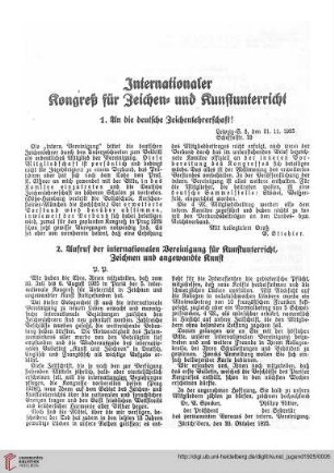 Internationaler Kongreß für Zeichen- und Kunstunterricht