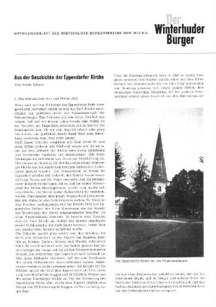 Aus der Geschichte der Eppendorfer Kirche