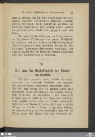 IV. Die chemische Beschaffenheit der Leuchtmaterialien