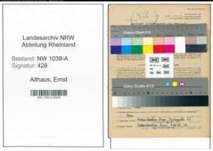 Entnazifizierung Ernst Althaus , geb. 22.02.1897 (Prokurist)