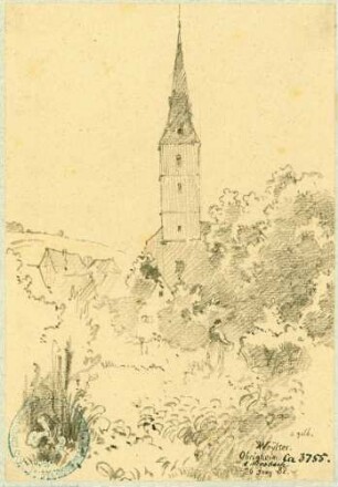 Obrigheim Dorfbild mit Kirche