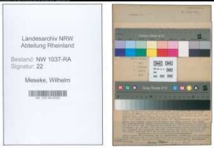 Entnazifizierung Wilhelm Meseke , geb. 08.10.1888 (Sparkassenrendant)