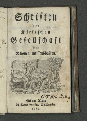 1757: Schriften der Kielischen Gesellschaft der Schönen Wissenschaften