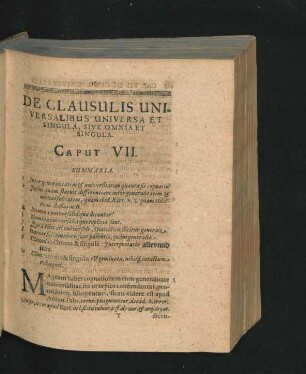 Caput VII. De Clausulis Universalibus Universa Et Singula, sive Omnia Et Singula.
