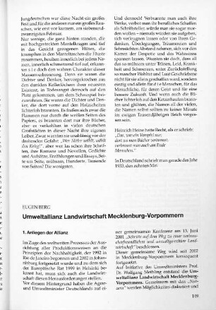Umweltallianz Landwirtschaft Mecklenburg-Vorpommern