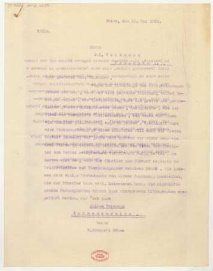 Brief an Julius Weismann : 16.05.1924