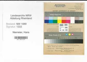 Entnazifizierung Hans Niemeier , geb. 28.02.1922 (Polizist)