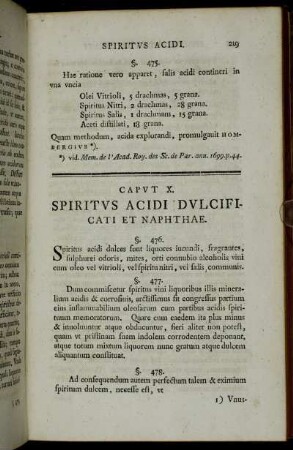 Caput X. Spiritus Acidi Dulcificati et Naphthae.