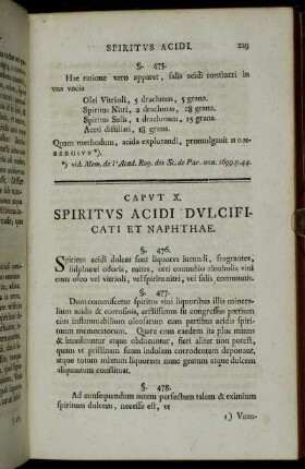 Caput X. Spiritus Acidi Dulcificati et Naphthae.