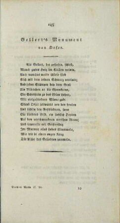 Gellerts Monument von Oeser