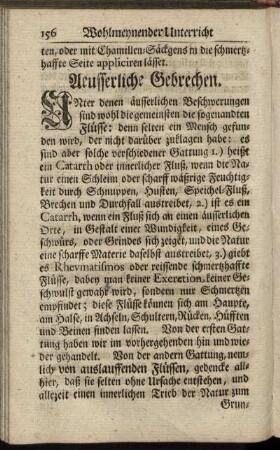 Aeusserliche Gebrechen. I. Aderlassen. - IX. Schwitzen.