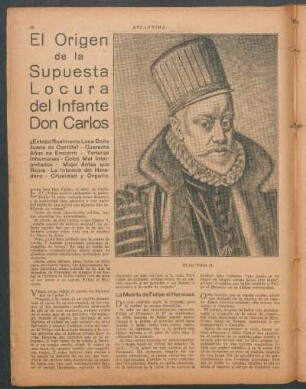 El origen del la supuesta locura del infante Don Carlos