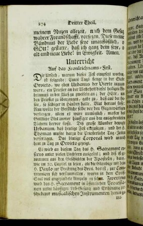 Unterricht Auf das Fronleichnams-Fest