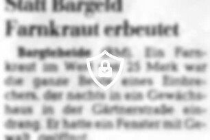Statt Bargeld Farnkraut erbeutet