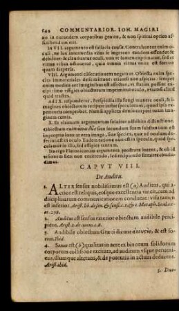 Caput VIII. De Auditu.