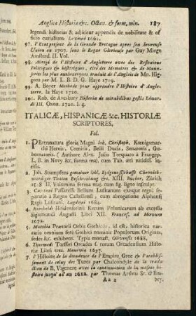 187-216, Italicae, Hispanicae &c. Historiae Scriptores.