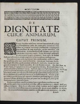 De Dignitate Curae Animarum.