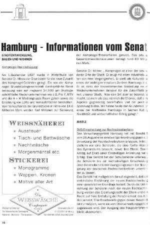 Hamburg - Informationen vom Senat