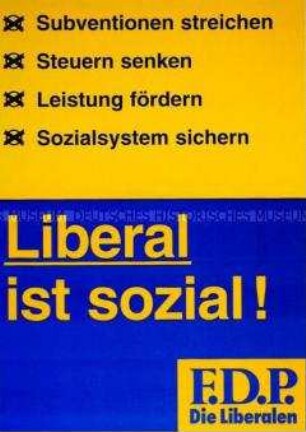 Wahlplakat der FDP zur Bundestagswahl 1998