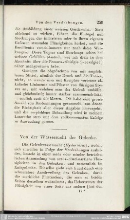 Von der Wassersucht der Gelenke