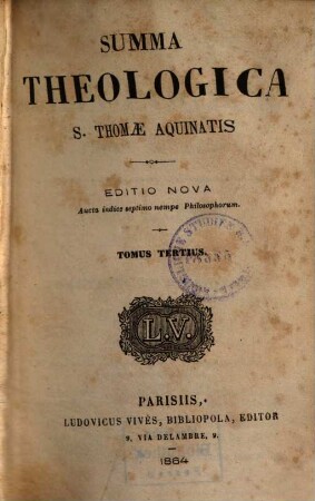 Summa theologica S. Thomae Aquinatis. 3