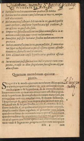 Quartum membrum quintae partis.