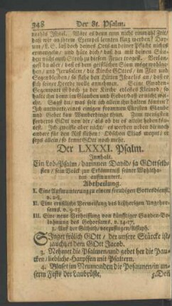 Der LXXXI. Psalm - CX. Psalm