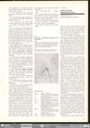 exakte versuche im bereich der kunst : Dokumente zu pädagogischem Programm und zu pädagogischer Praxis