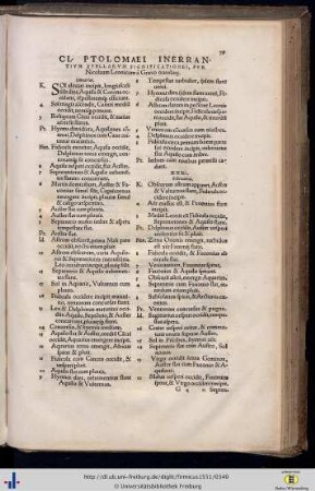 Ptolemaeus, Claudius: De inerrantium stellarum significationibus, lib. I (VD16 P5233)