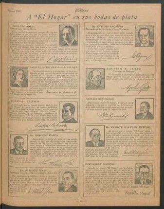 A "El Hogar" en sus bodas de plata