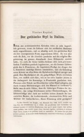 Viertes Kapitel. Der gothische Styl in Italien.