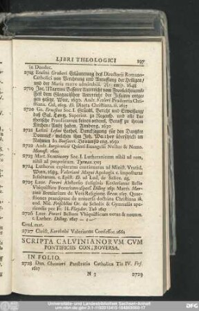 Scripta Calvinianorum Cum Pontificiis Controversa.