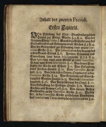 Inhalt des zweyten Periodi
