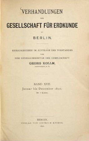 Verhandlungen. 17. 1890, Jan. - Dez.