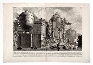Grafik "Urne, Cippi, e Vasi cenerarj di marmo nella villa Corsii fuori di porta S. Pancrazio"