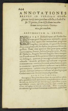 Annotationes Breves In Vergilii Georgica ex variis interpretibus collectae ...
