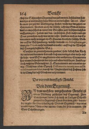 Der vier vnd dreyssigste Artickel. Von dem Ergernuß.