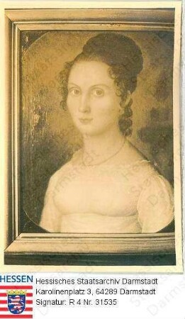 Verdier de la Blaquière, Wilhelmine geb. Katz (1794-1866) / Porträt in Rahmen als Braut, Brustbild, vorblickend