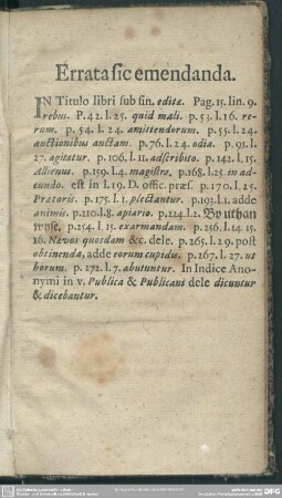 Errata sic emendanda