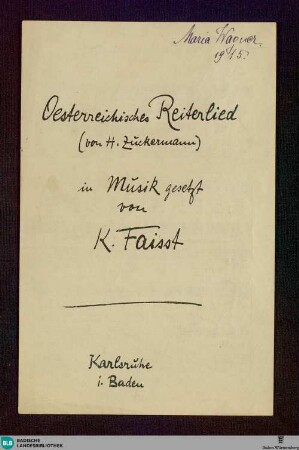 Oesterreichisches Reiterlied